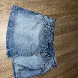 Free People Light‎ Blue Jean skirt
